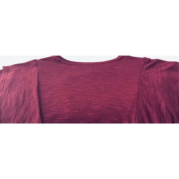 ART CLASS LONG SLV RND NECK MIDI BODYCON DRESS, WOMEN-XL-CRANBERRY, RUFFLE SIDES - Picture 6 of 10